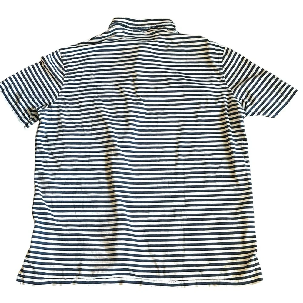 Polo Ralph Lauren Shirt Men’s XL Navy & White Stripe Light Blue‎ Pony on Pocket